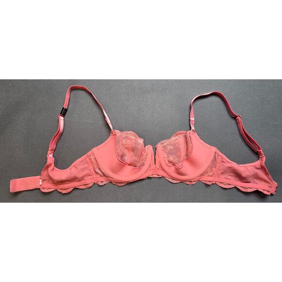 Victoria Secret Dream Angels Bra 32C Unlined Pink Lace Gentle Push Up Bra - Picture 4 of 4